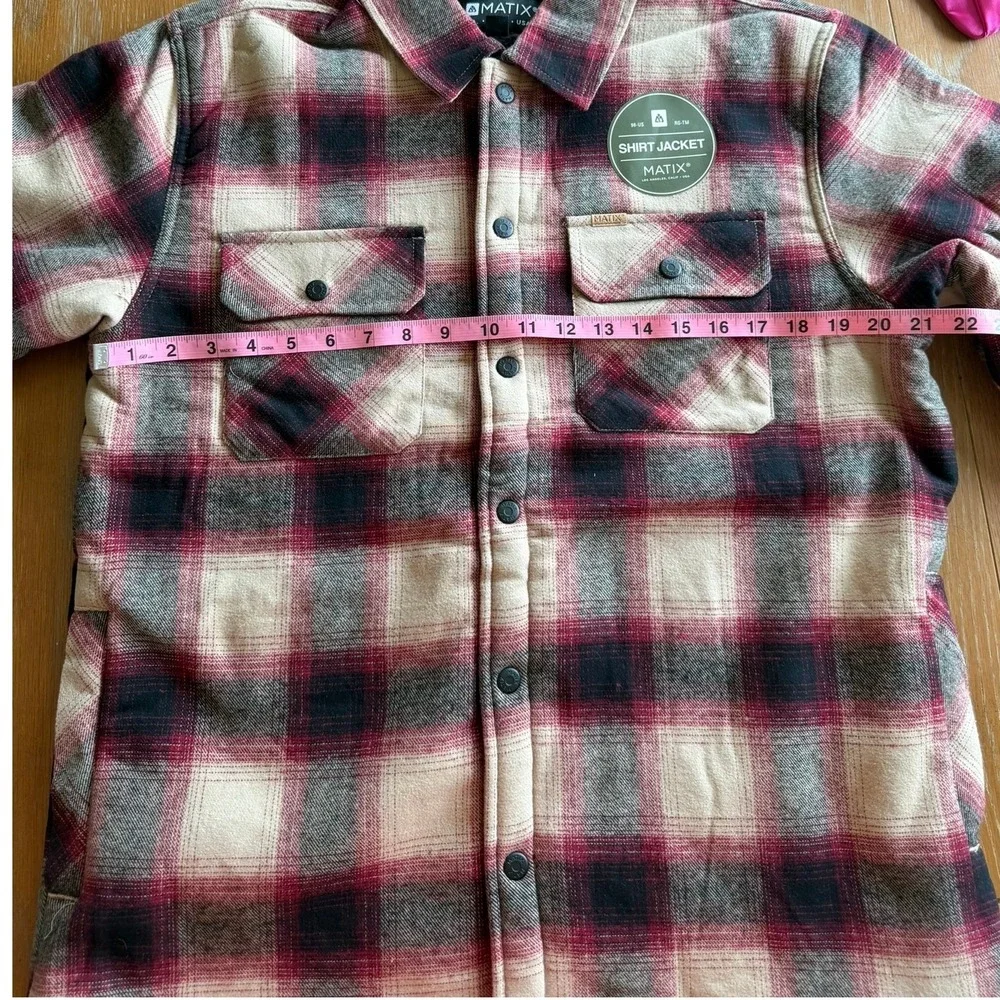 Matix - Mens Sherpa Lined Buffalo Flannel Shacket - Size Medium - *NWT*